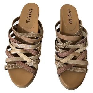 Anyi Lu strappy crisscross wedge sandals
